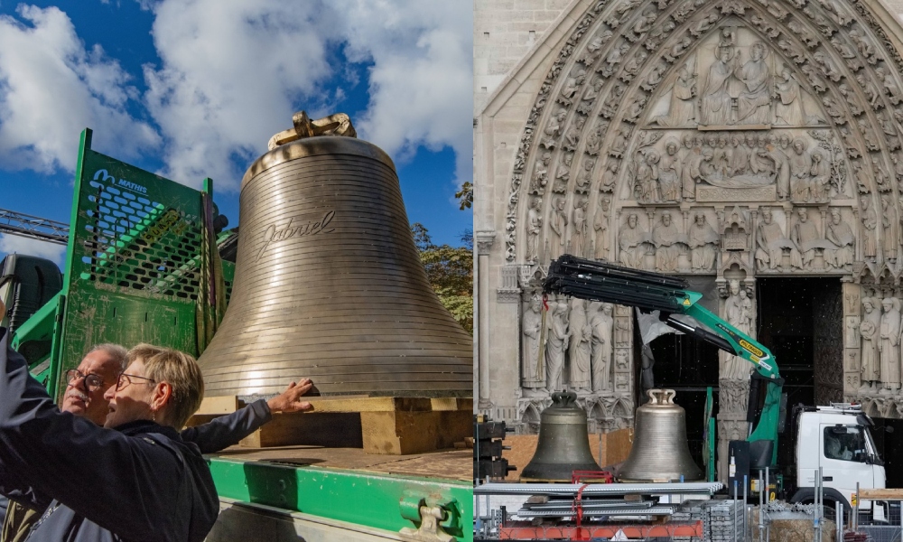 Cele opt clopote emblematice se întorc la catedrala NOTRE DAME. Au fost restaurate după incendiul de acum 5 ani