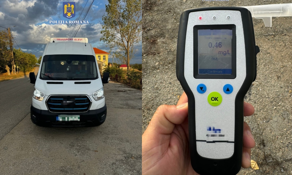 Șoferul unui autobuz plin cu elevi, depistat BEAT la volan. Bărbatul nu avea licență pentru prestarea unui astfel de serviciu