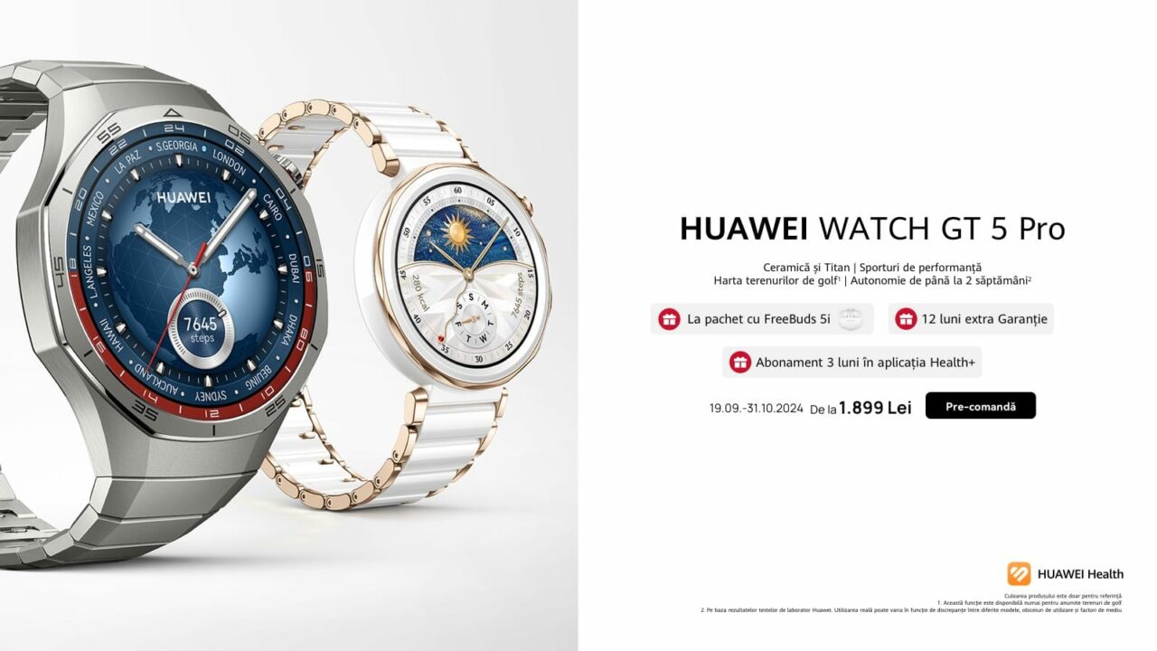 Seria HUAWEI WATCH GT 5, o simfonie a eleganței și tehnologiei. Ceasurile care fac valuri în întreaga lume au ajuns în România