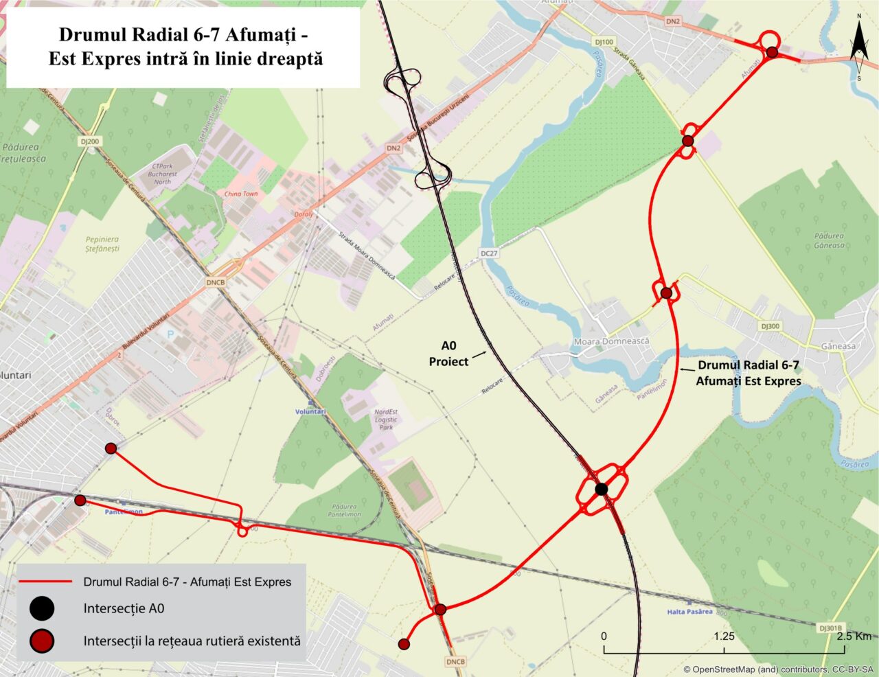 CJ Ilfov a anunțat că Drumul Radial 6-7 AFUMAȚI a primit finanțare prin Programul de TRANASPORT