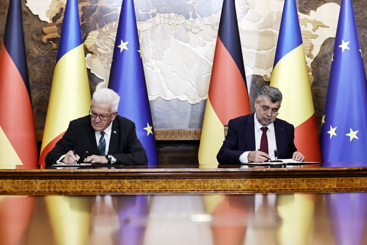 Marcel Ciolacu l-a PRIMIT la Guvern pe premierul landului Baden-Württemberg. Au fost semnate acorduri/ Ciolacu: ,,Este o evoluție care ne motivează”