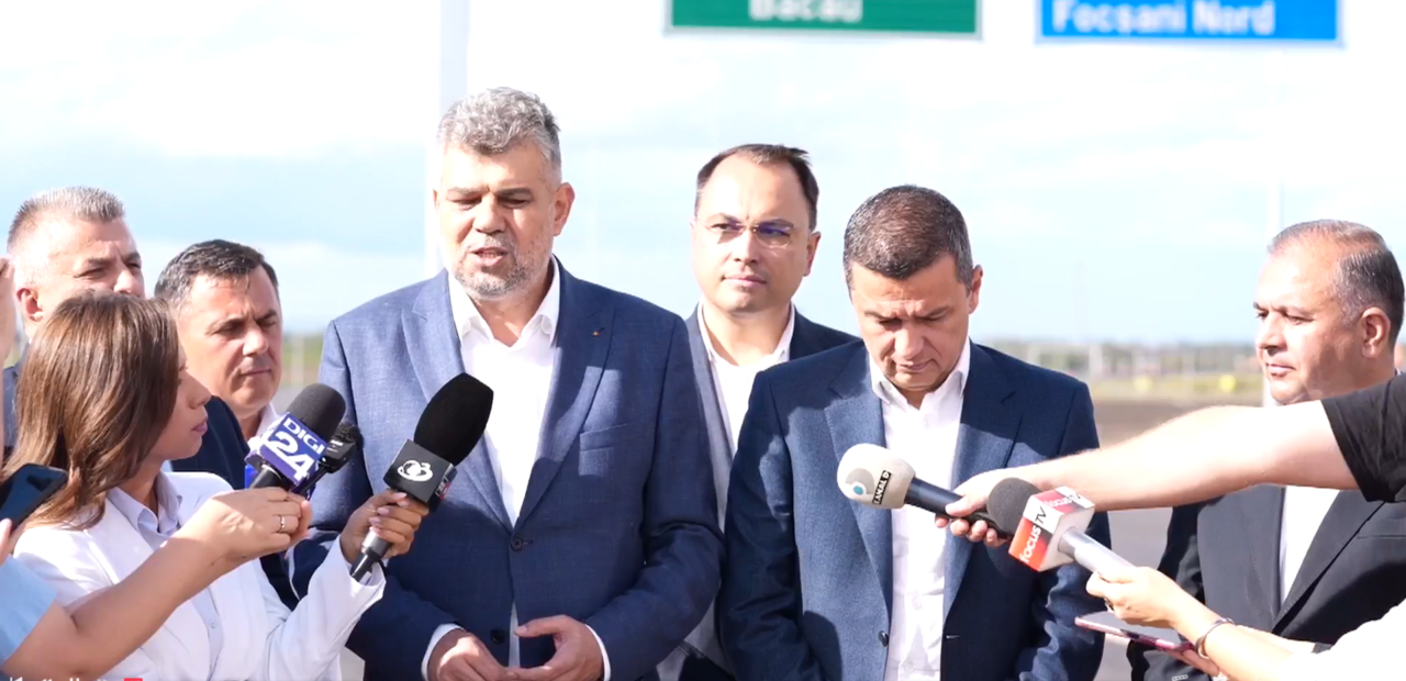 Sorin Grindeanu a TESTAT portiunea de autostradă Buzău-Focșani cu premierul Marcel Ciolacu la volan