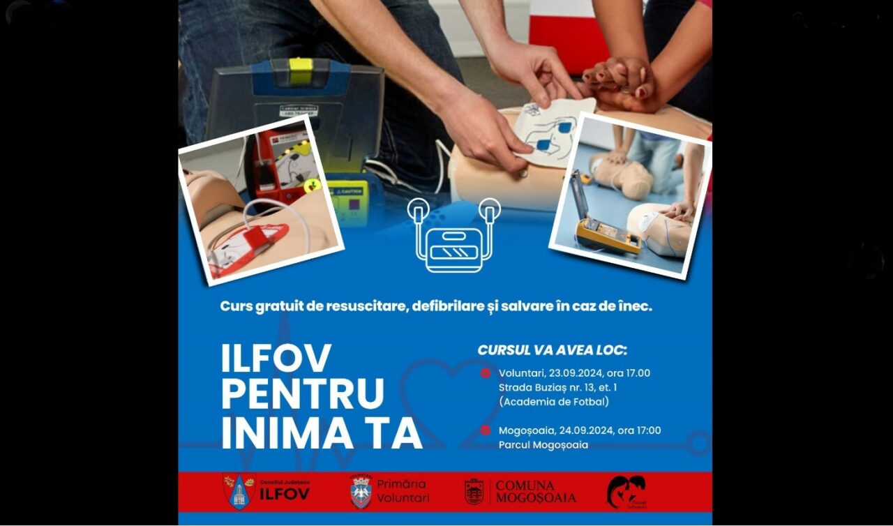 (P) Cursuri gratuite de prim-ajutor, în Voluntari și Mogoșoaia, în cadrul Proiectului „Ilfov pentru inima ta”