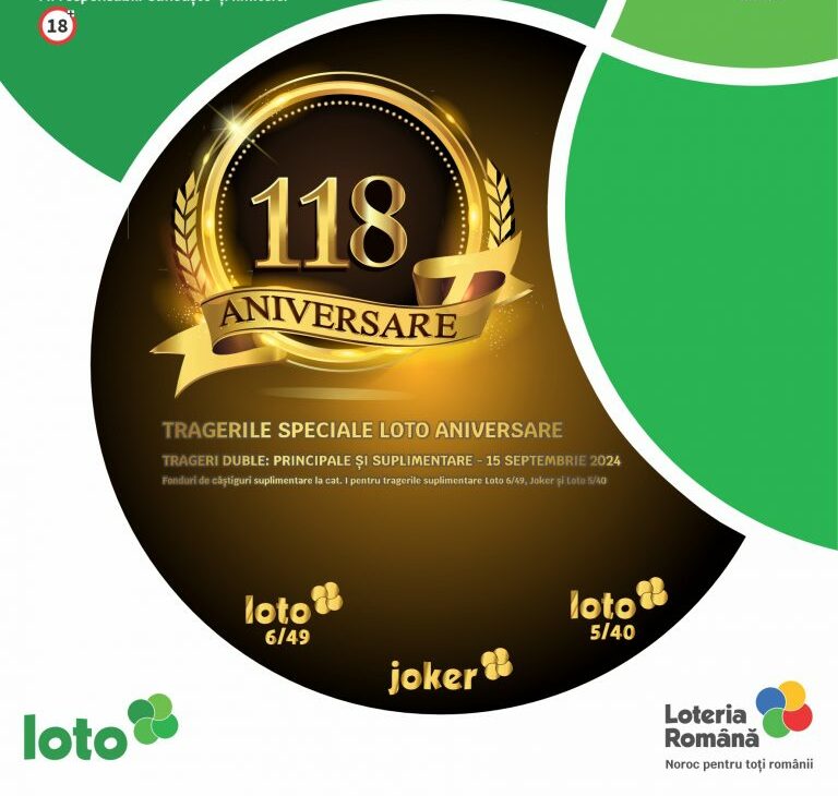 Tragerile Speciale LOTO Aniversare, pe 15 septembrie 2024. Șanse duble de câștig, pentru jucătorii la Loto 6/49, Joker și Loto 5/40