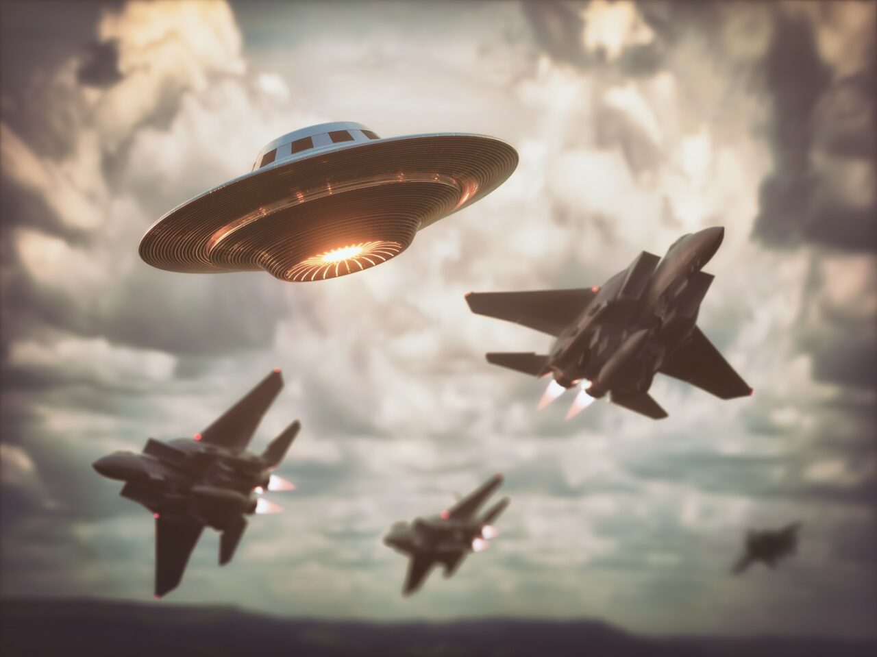 Prima imagine cu un OZN-ul doborât de avioanele de luptă americane deasupra Canadei. Arată ca o „potcoavă zburătoare”