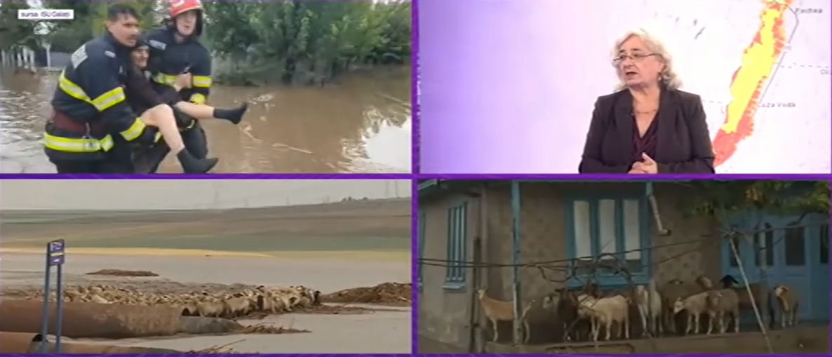 Climatologul Roxana Bojariu: „Există atenționări de PLOI abundente, până mâine dimineață, în zonele deja afectate, dar si pe vest”