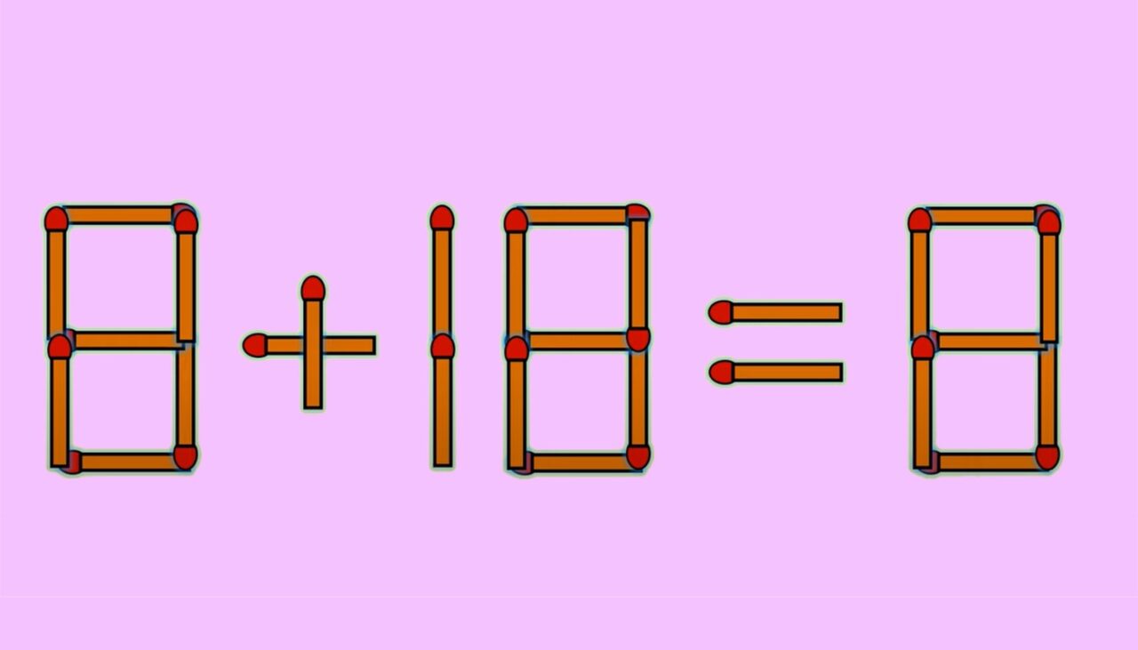 TEST IQ exclusiv pentru genii | Corectați 8 + 18 = 8, mutând un singur chibrit