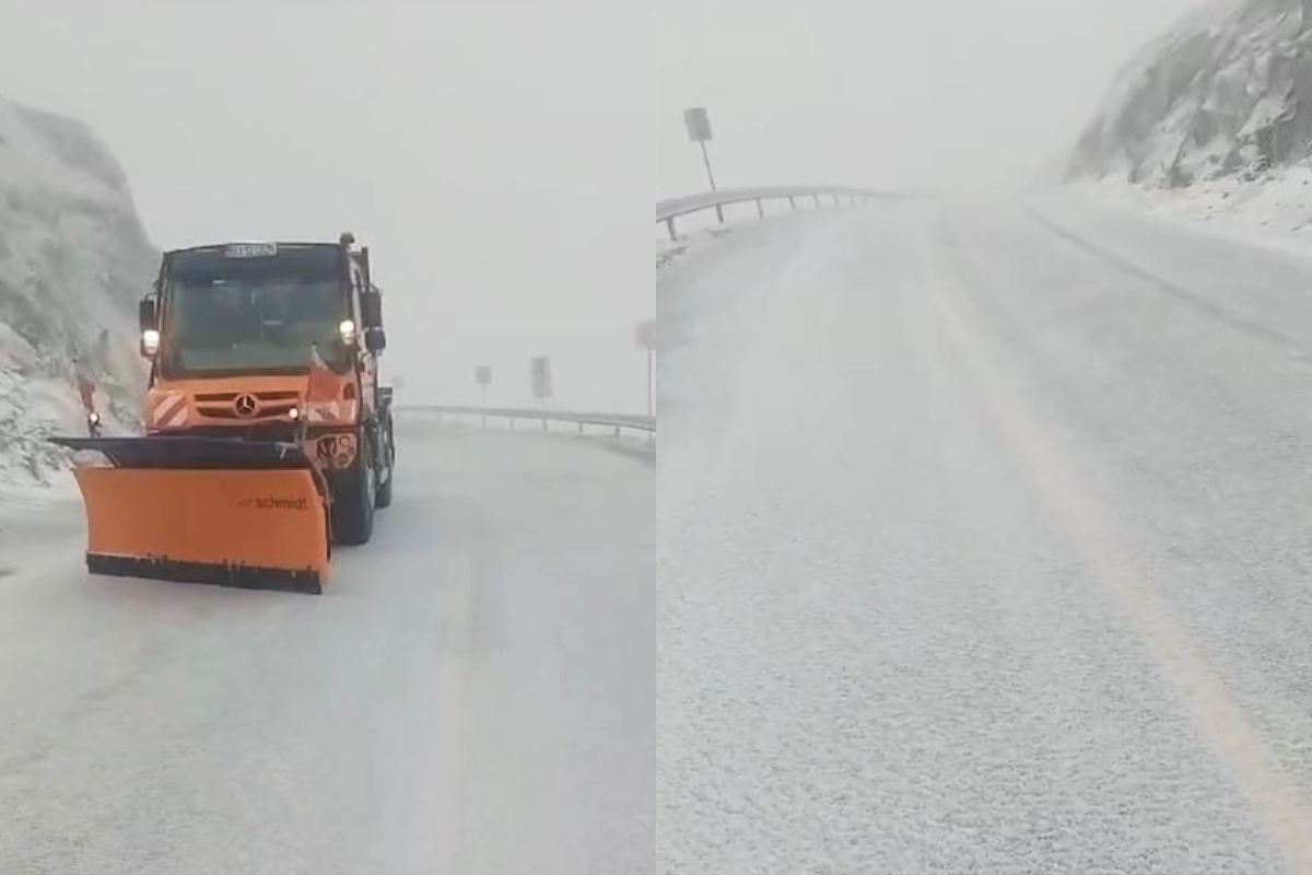 Drumarii au intervenit cu utilaje de deszăpezire pe Transalpina. Tronsonul Rânca și Obârșia Lotrului, închis pe timpul nopții