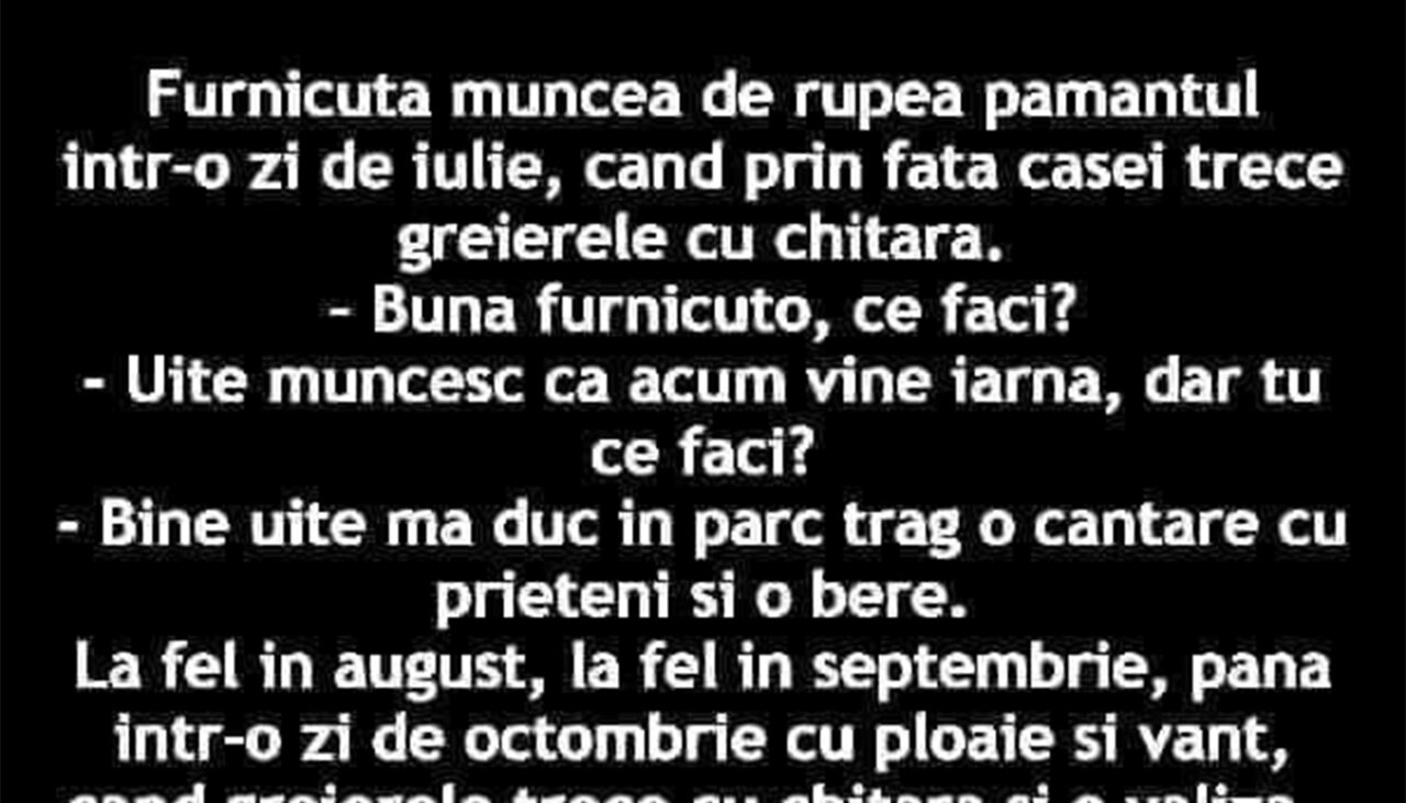 Bancul de sâmbătă | Greierele și furnicuța