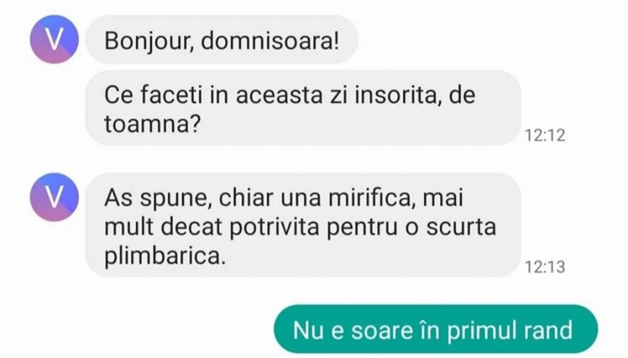 BANCUL de joi | „Bonjour, domnișoară!”
