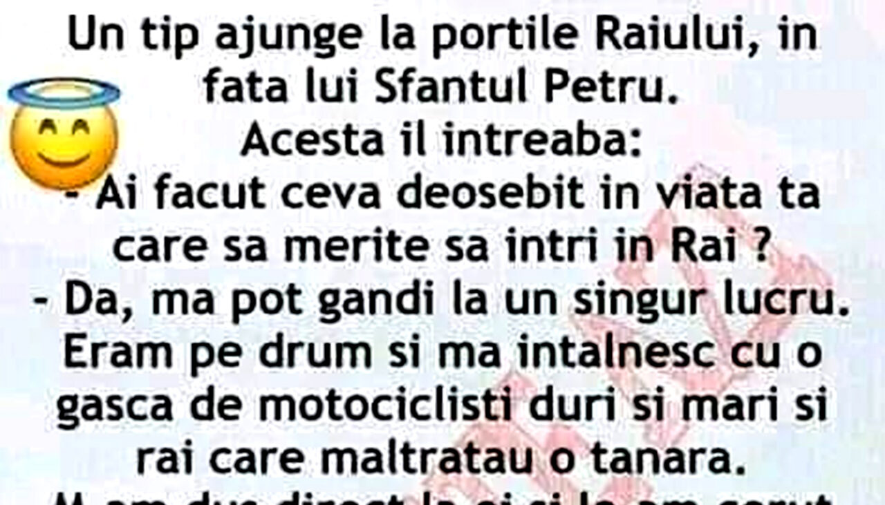 BANCUL ZILEI | Un tip ajunge la Poarta Raiului, în fața Sfântului Petru