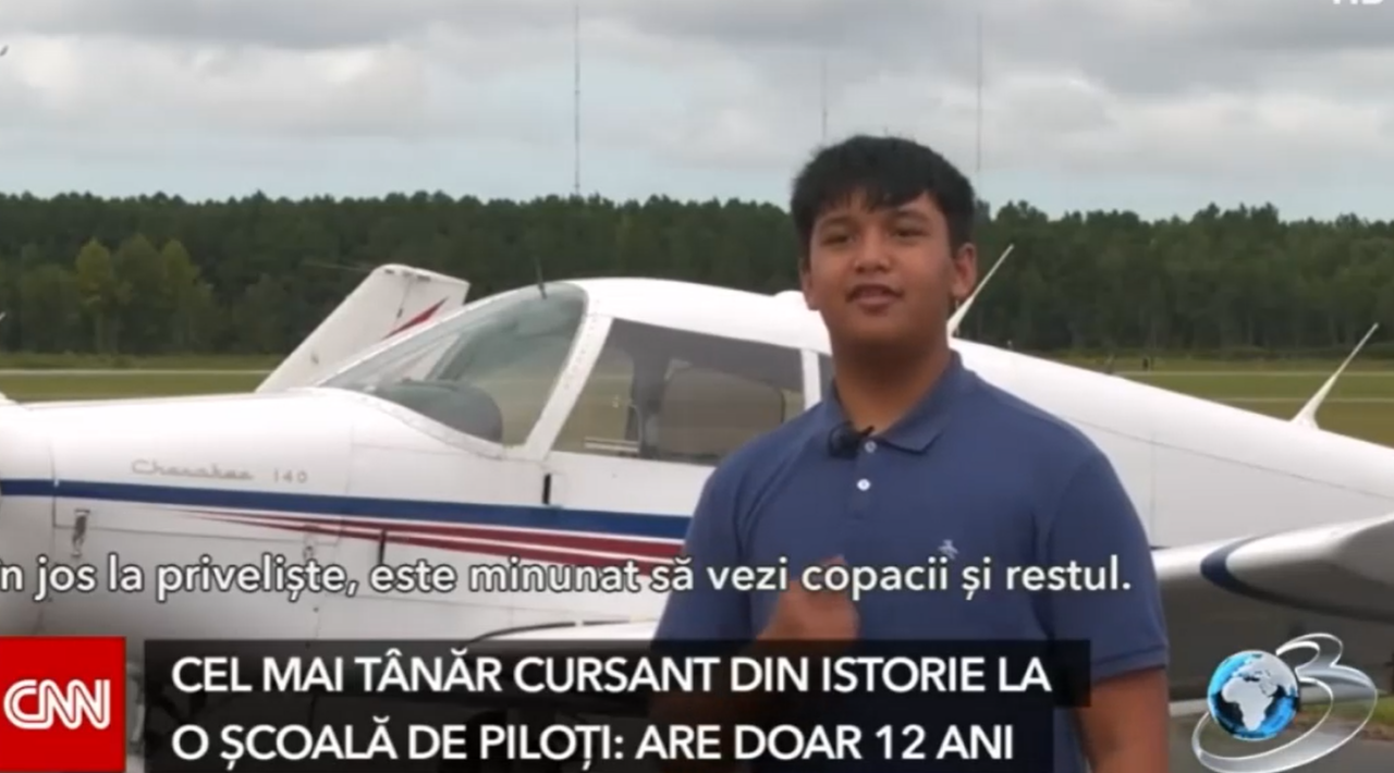 Un băiețel în vârstă de 12 ani a devenit cel mai tânăr PILOT din lume. Cum a început pasiunea pentru zborul cu avionul
