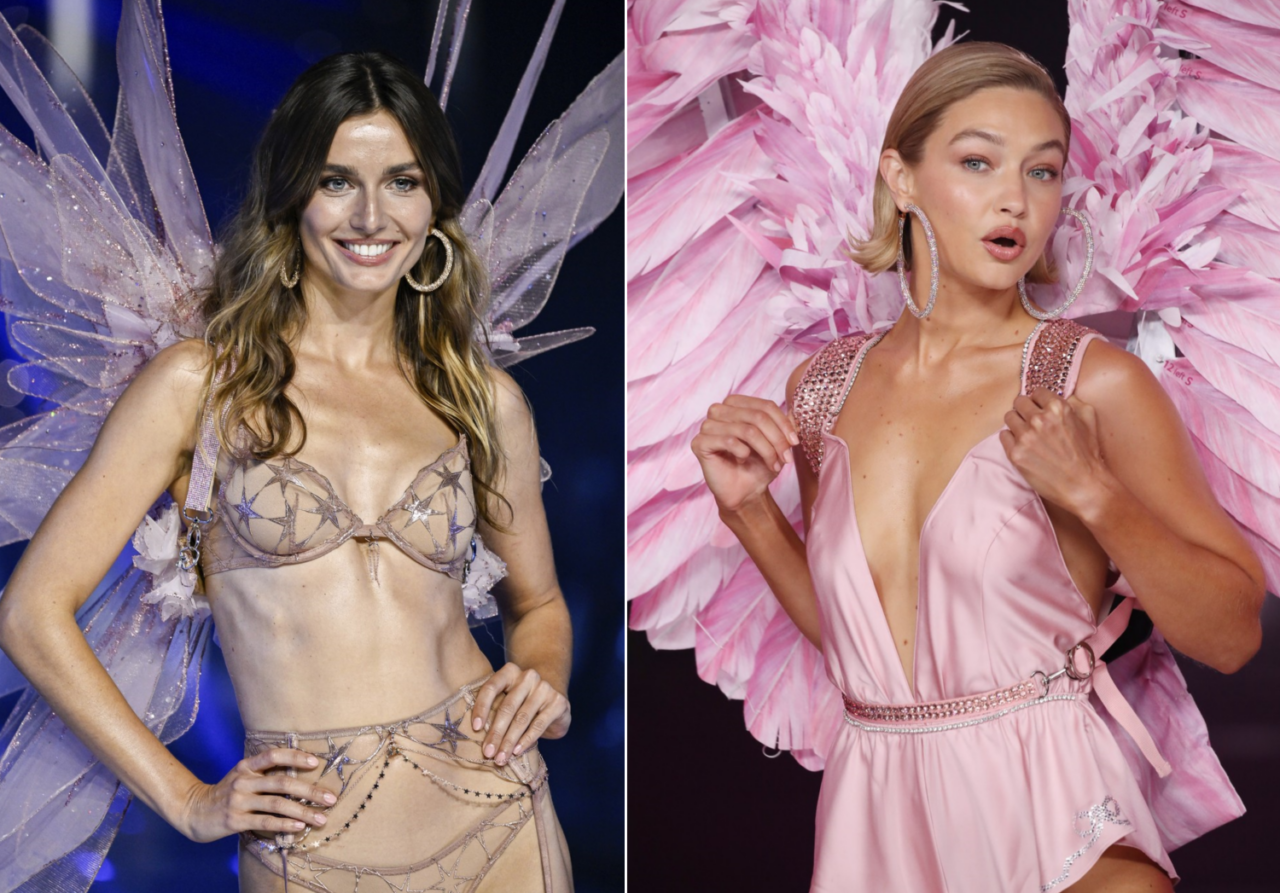Victoria’s Secret, pe podium după 6 ani. Fotomodelul Andreea Diaconu a defilat în „lenjerie NUDE”, alături de surorile Hadid (FOTO)