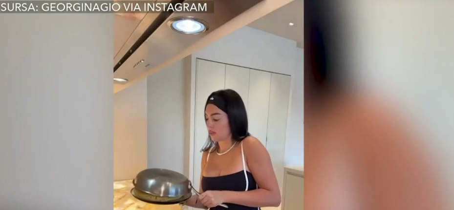Un videoclip cu iubita lui Cristiano Ronaldo a ajuns VIRAL. Ea s-a filmat in timp ce prepara omletă spaniolă