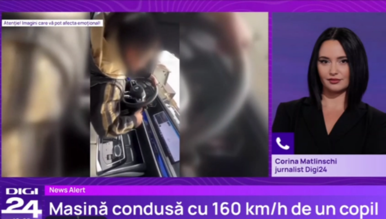 Mașină condusă cu 160 km/h de un COPIL de 10 ani în Dâmbovița. Nimeni nu a sesizat poliția până când imaginile au ajuns în mediul online