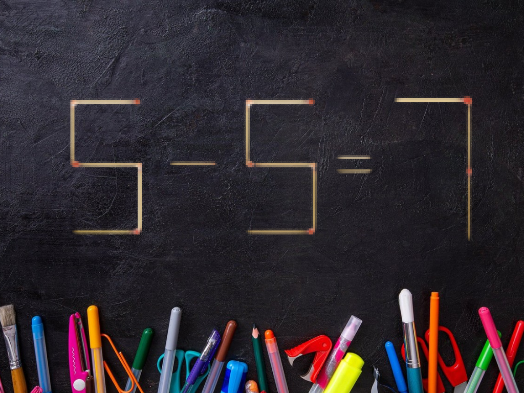 Test IQ cu chibrituri pentru cei cu o minte sclipitoare | Corectați ecuația 5-5=7, mutând un singur băț