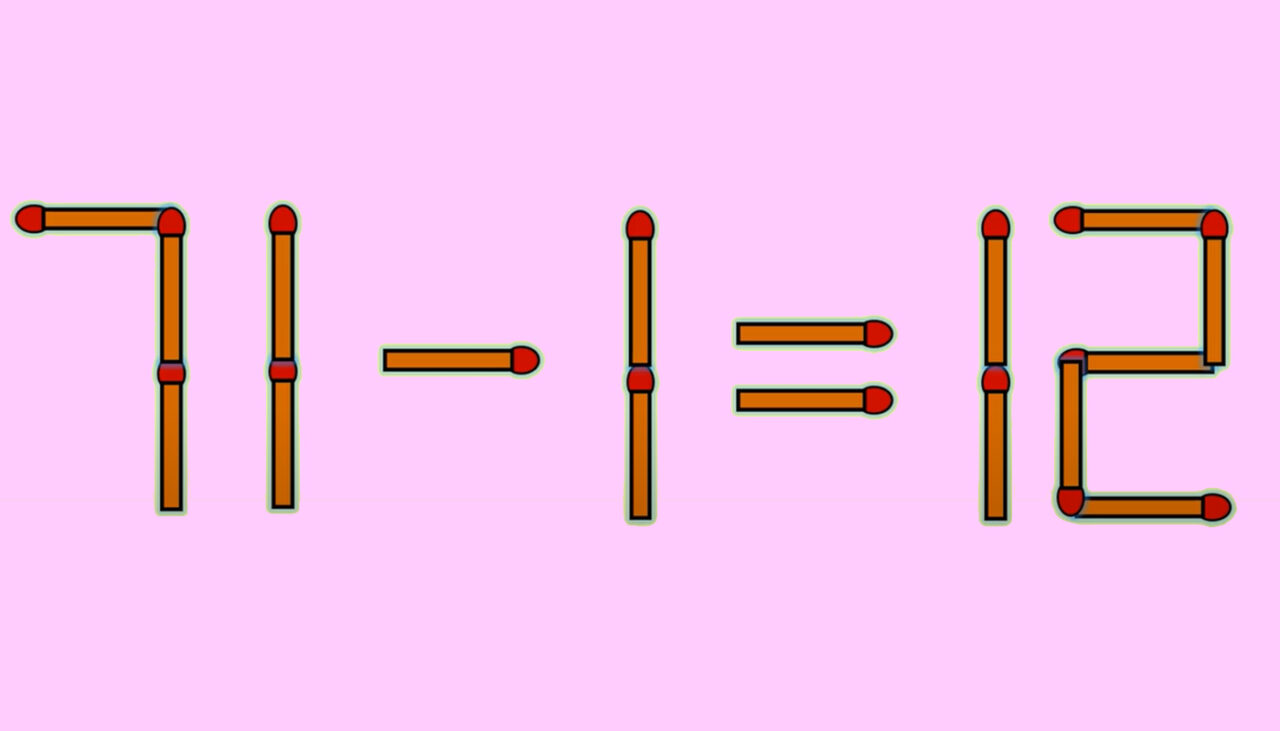 Test de inteligență | Corectați 71 – 1 = 12, mutând un singur băț de chibrit