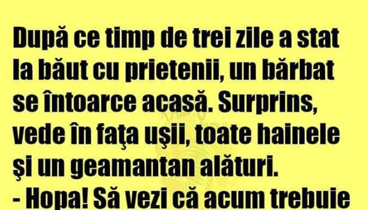 BANCUL ZILEI | Trei zile de băut