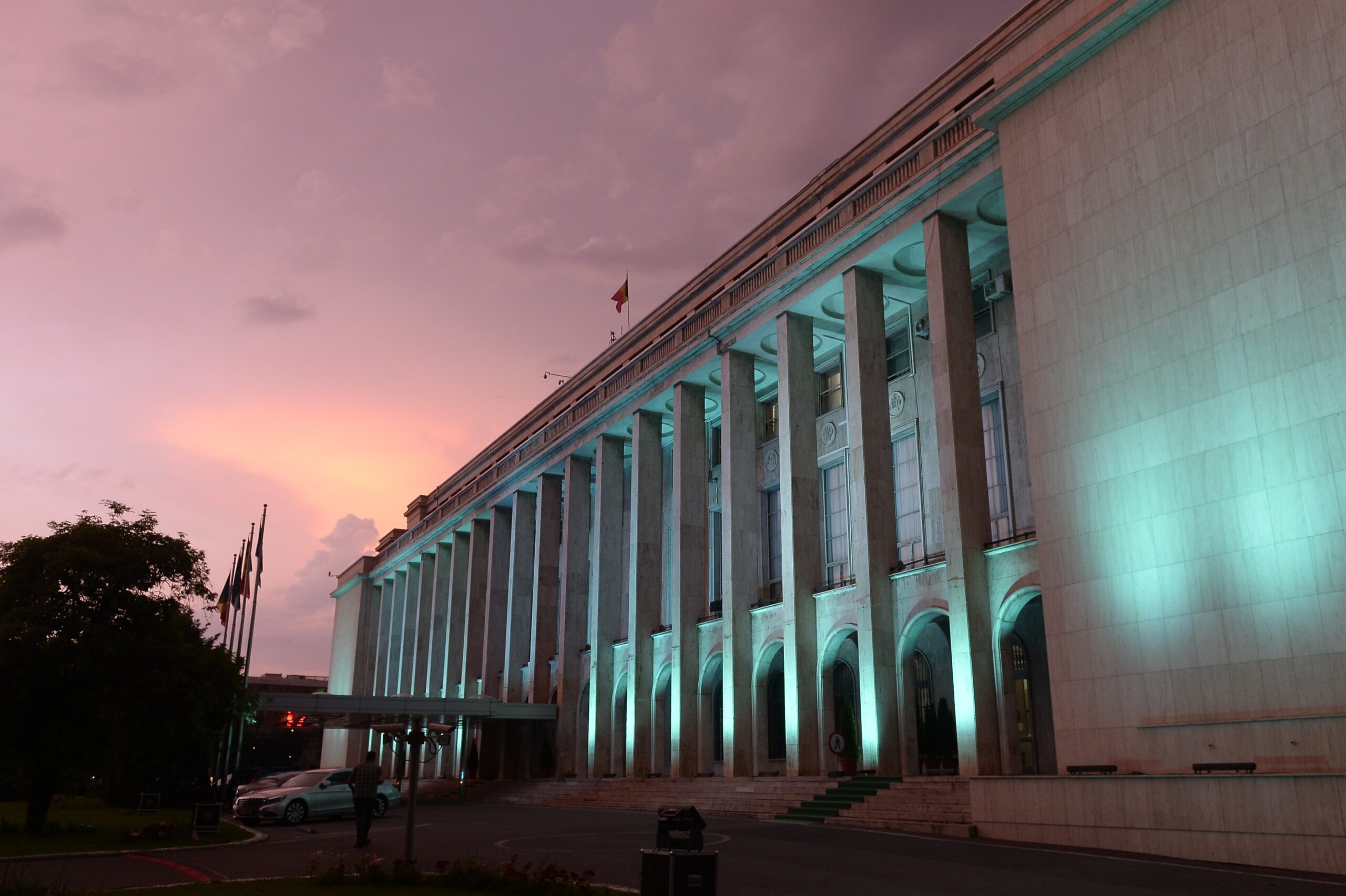Palatul Victoria se iluminează în roz și bleu pentru fertilitate