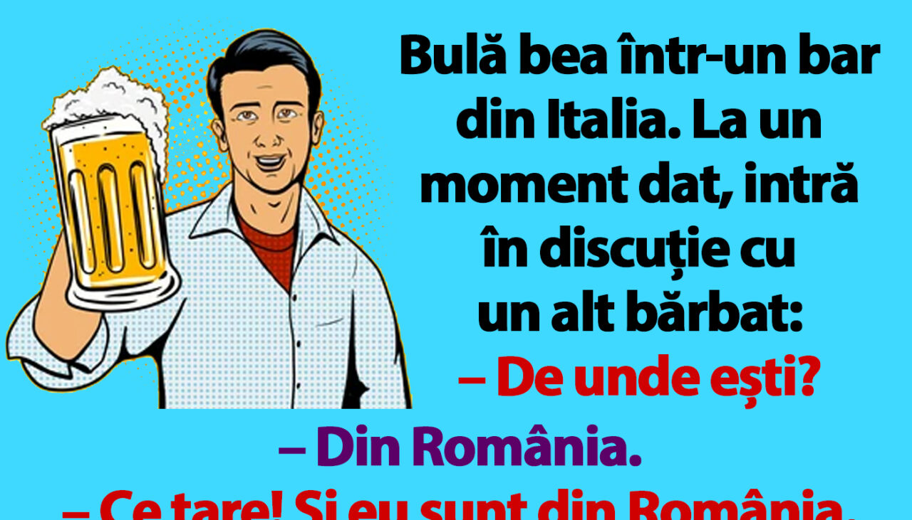 BANC | Bulă bea într-un bar din Italia