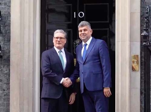 Premierul Marcel Ciolacu, PRIMELE imagini de la întâlnirea cu premierul Marii Britanii. Declarații LIVETEXT de la ora 18.00