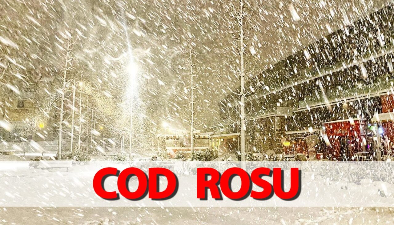 Cod roșu de viscol și ninsori abundente în România, emis de meteorologii de la Severe Weather Alert