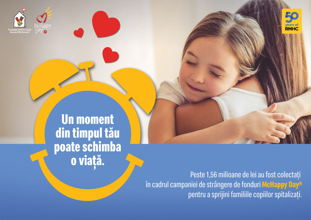 McHappy Day: peste 1,56 milioane de lei strânși pentru a sprijini familiile copiilor spitalizați (P)