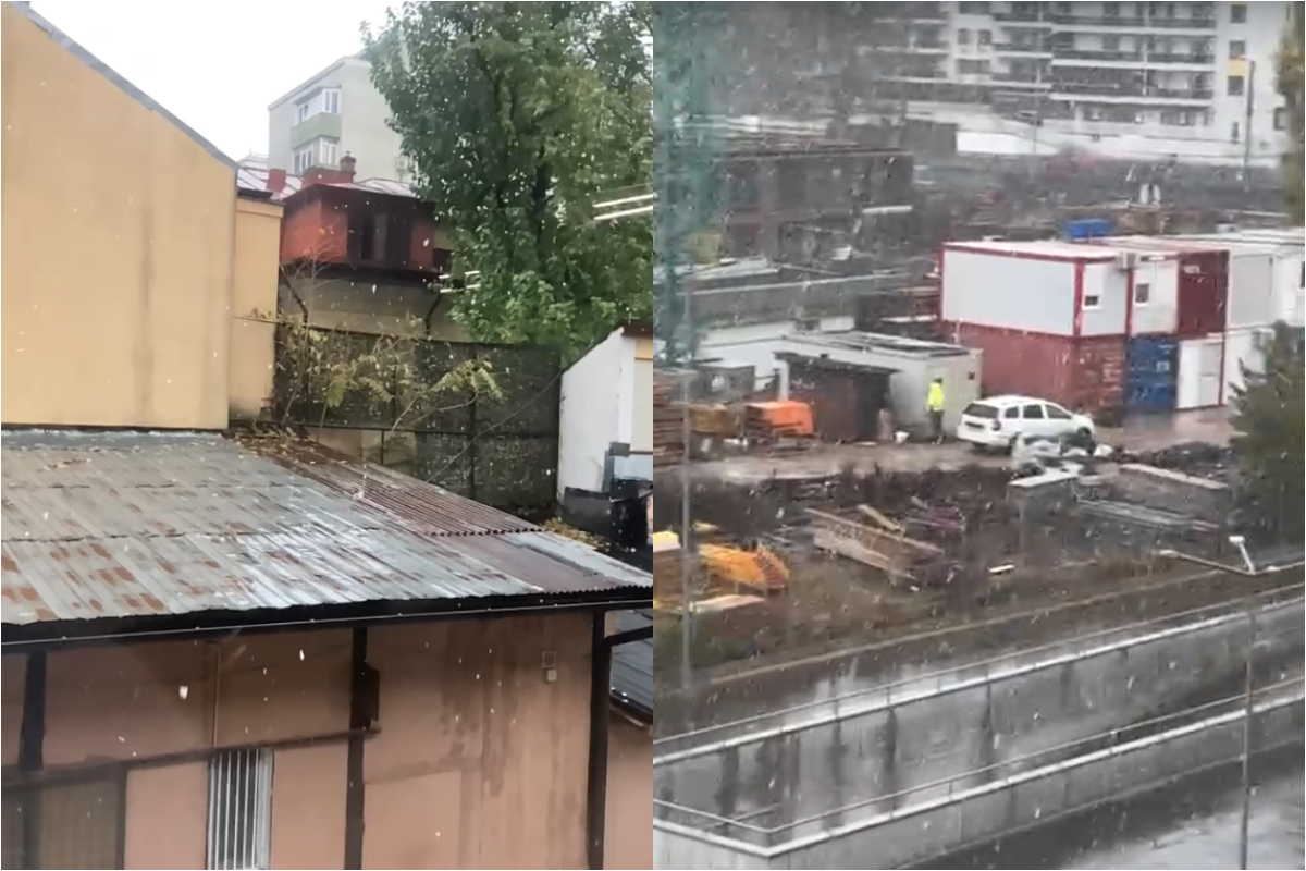 Ninge în București! Primele imagini cu ninsorile din Capitală. VIDEO