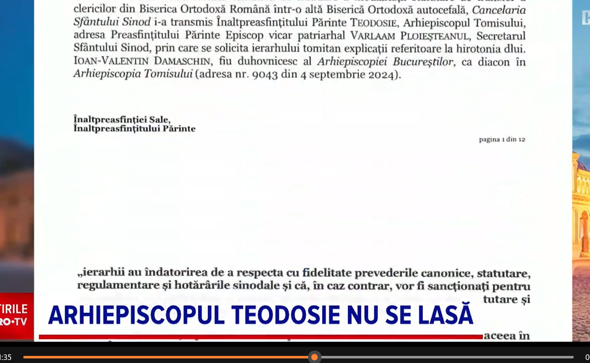 Teodosie nu se lasă. A rostit iar la slujbă MOLIFTELE Sfântului Vasile cel Mare, pentru care a fost sancționat