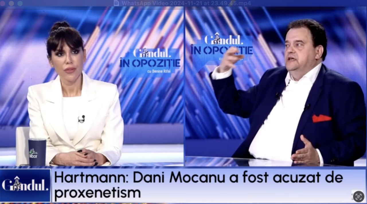 Hartmann: „Dani Mocanu, acuzat de PROXENETISM. În locul lui Ciucă ieșeam și le spuneam să scoată această mizerie”