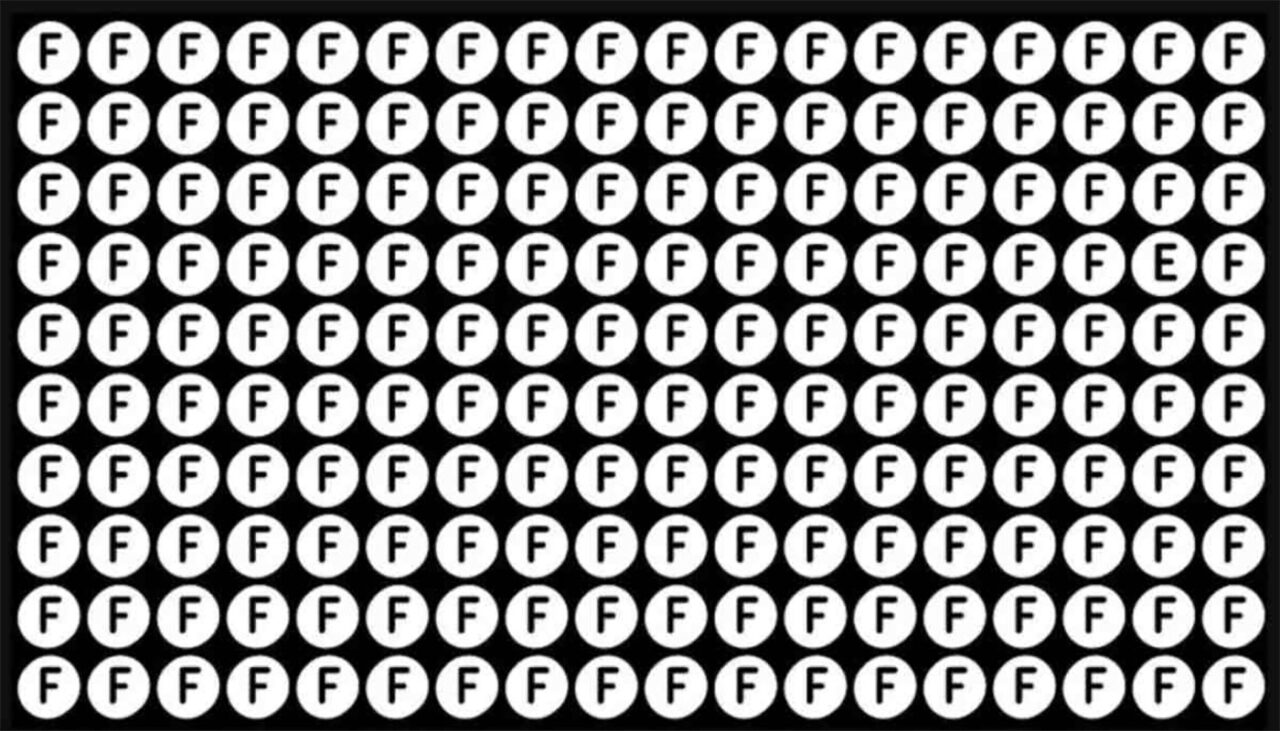 Test de perspicacitate | Nu toate literele din această imagine sunt „F”. Găsiți-o pe cea diferită de celelalte!
