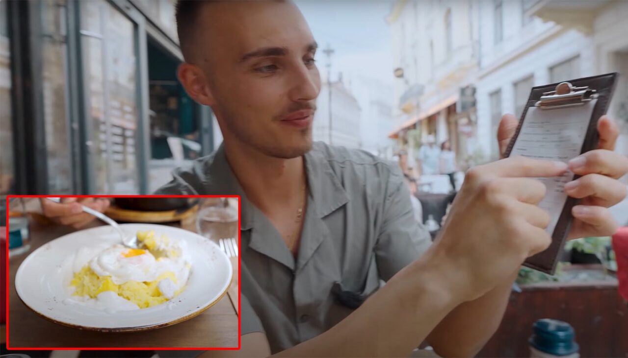 Cât a plătit acest bucureștean, în localul lui Mugur Mihăescu, pentru un singur ou ochi și o porție de mămăligă, cu brânză și smântână