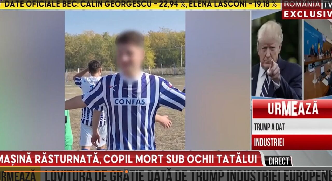 Un tânăr fotbalist de 14 ani a murit într-un accident în Dolj în mașina condusă de tatăl său