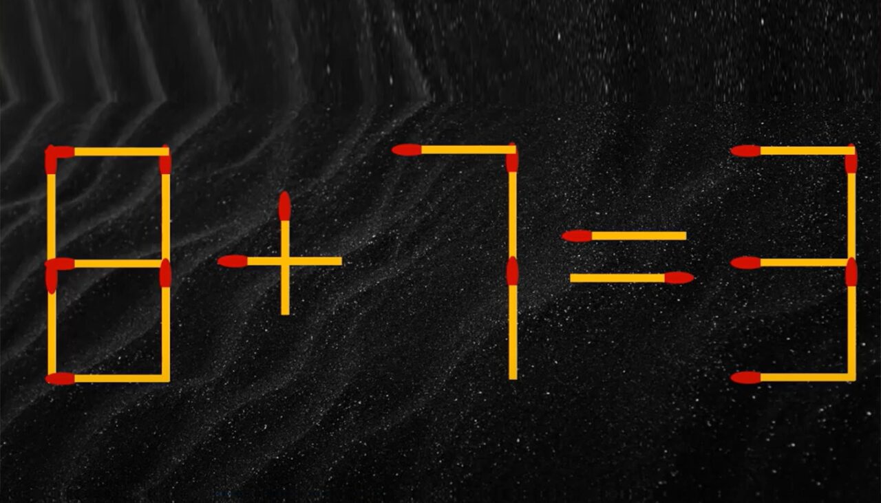 TEST IQ | Corectați 8 + 7 = 3, mutând un singur băț de chibrit