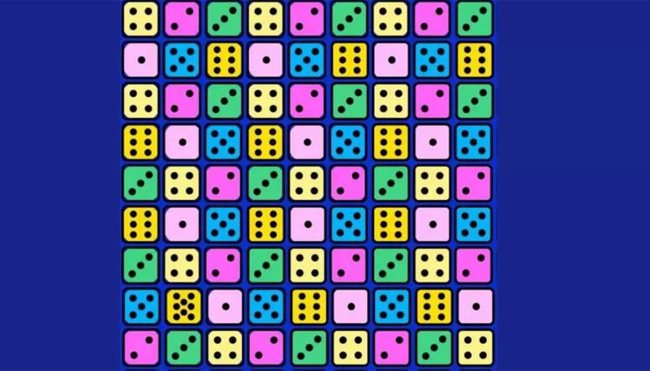 Test de inteligență | Dintre aceste 81 de zaruri, unul este GREȘIT. Care?
