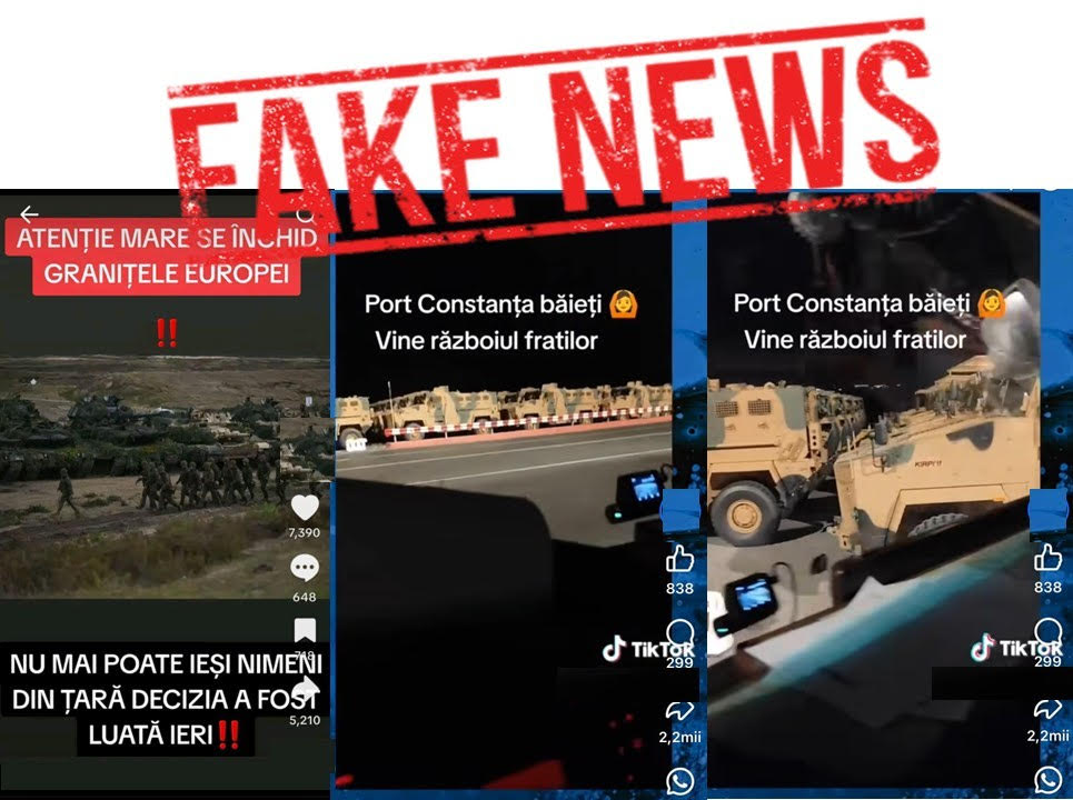 Avertisment MAPN, referitor la DEZINFORMĂRI pe TikTok, potrivit cărora granițele României vor fi închise și