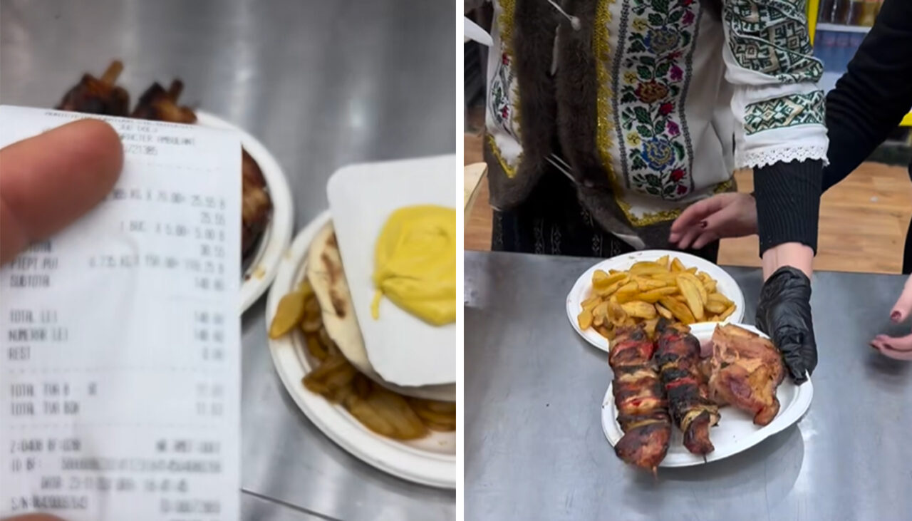 Ireal cât a plătit acest român, la Târgul de Crăciun din Craiova, pentru 1/2 ceafă de porc, 2 frigărui și o porție de cartofi