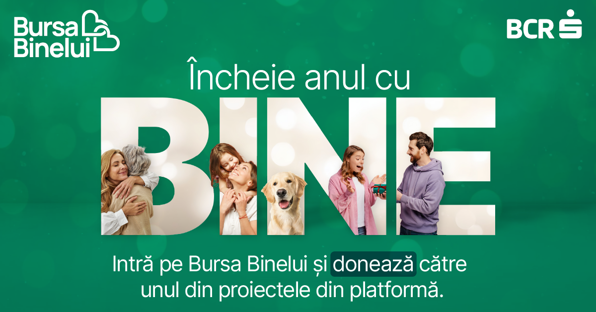 Comunicat de presă. Încheiem anul cu Bine pe Bursa Binelui