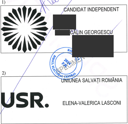 Cum arată buletinele de VOT din turul 2 de la PREZIDENȚIALE, stabilite de BEC
