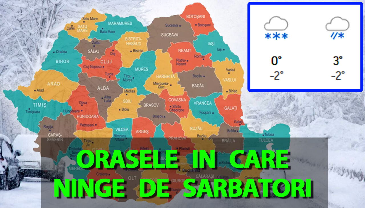 Orașele din România în care va ninge de Sărbători. Prognoza oficială Accuweather