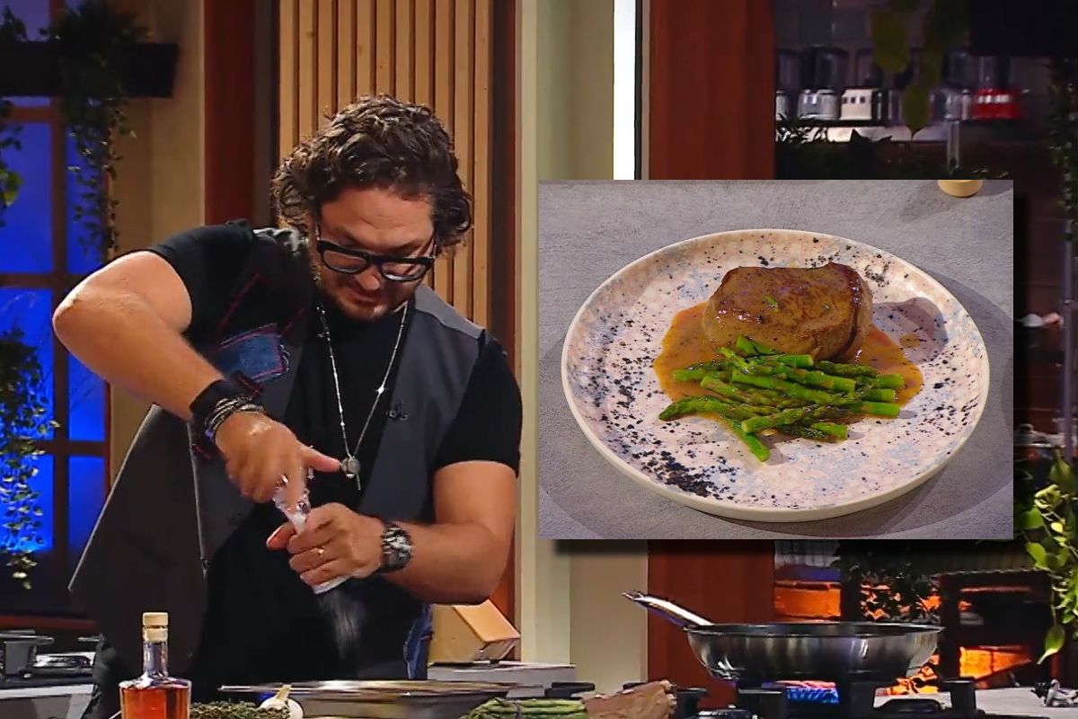 Friptură perfectă cu sparanghel și sos de chef Florin Dumitrescu la MasterChef | sursa foto: Gandul Friptură perfectă cu sparanghel și sos de chef Florin Dumitrescu la MasterChef | sursa foto: Gandul
