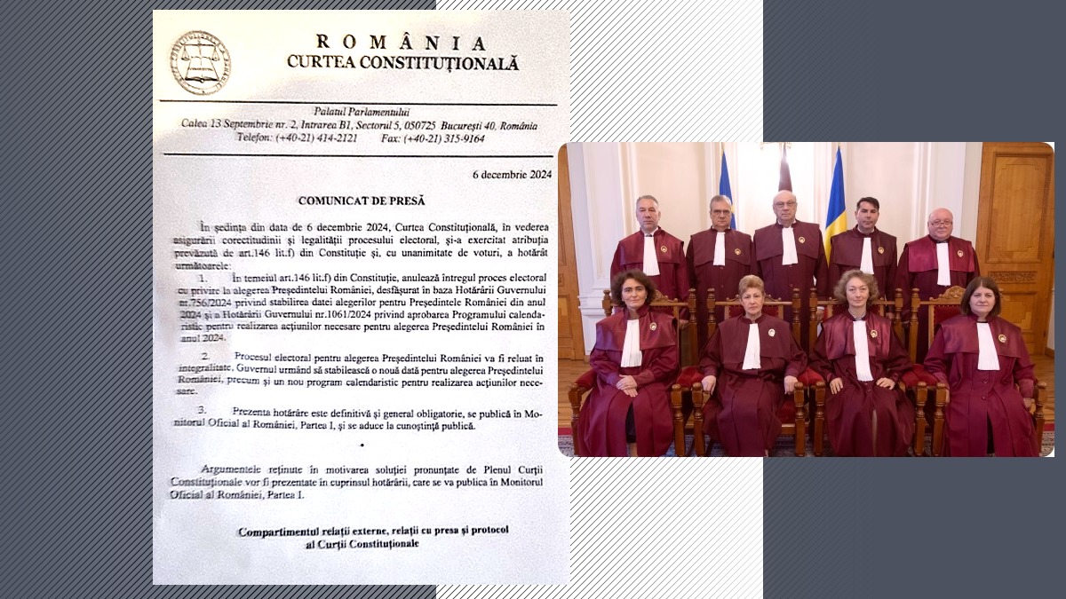 CCR a anulat alegerile prezidențiale. Procesul electoral va fi RELUAT în INTEGRALITATE / Guvernul va decide un nou calendar