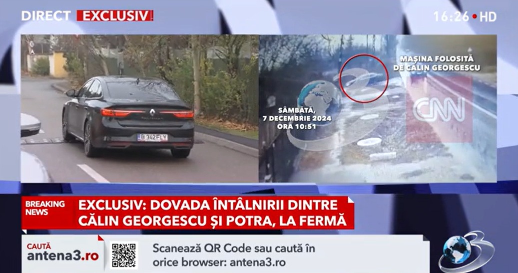 Dovezile întâlnirii de la herghelia din Ciolpani: Mașinile lui Călin Georgescu, Horațiu Potra și Eugen Sechila, filmate de camerele de supraveghere