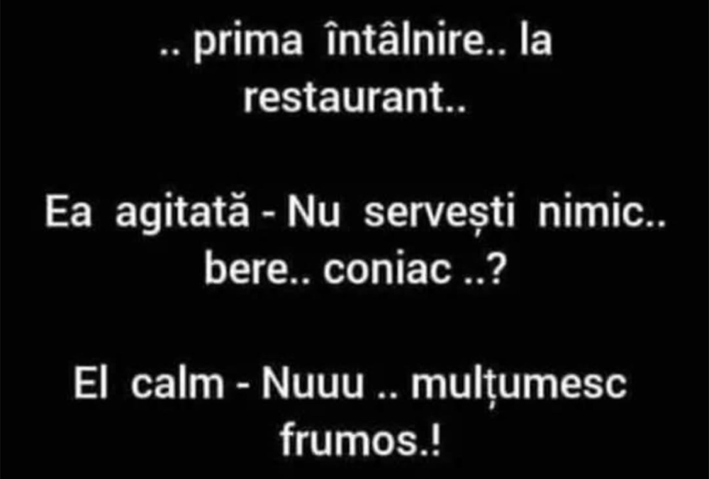 BANCUL ZILEI | Prima întâlnire, la restaurant