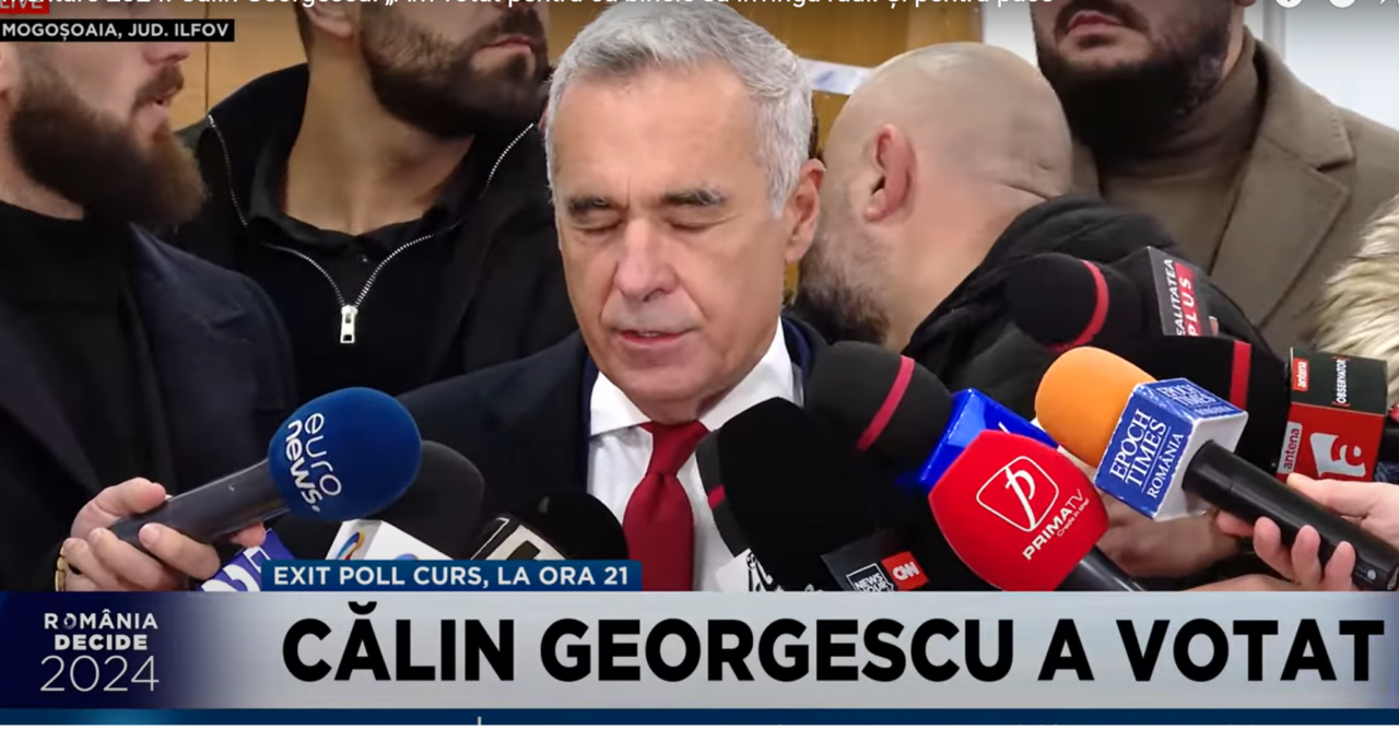 Călin Georgescu vs Klaus Iohannis/La ieșirea de la vot, a refuzat iar să răspundă întrebărilor ziariștilor