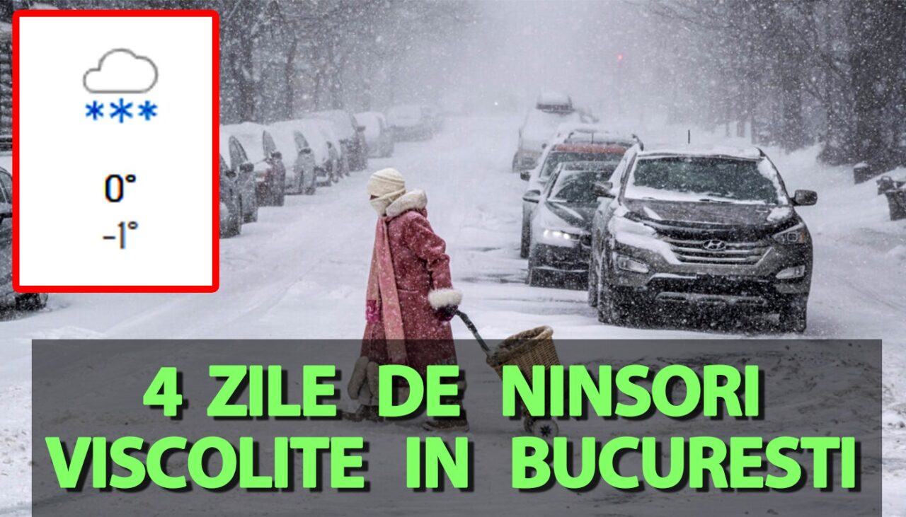 Meteorologii Accuweather anunță 4 zile de ninsori și viscol în București, în decembrie