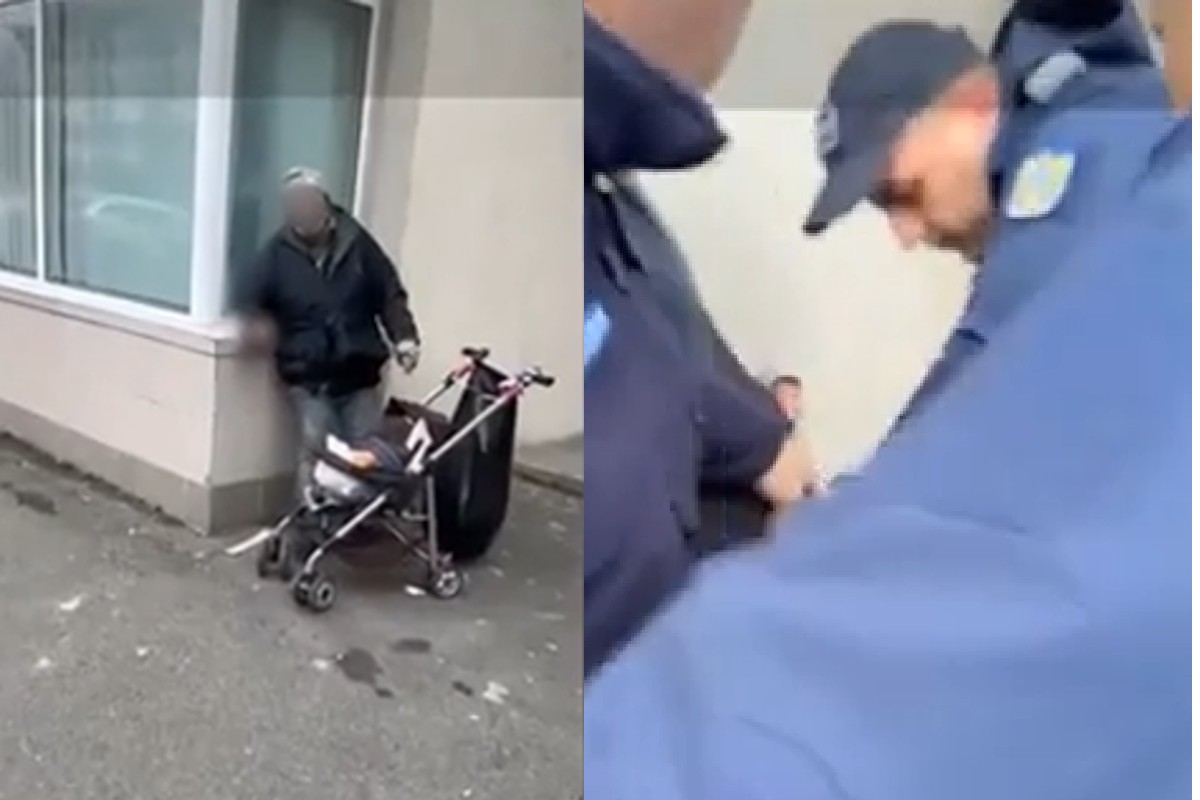 Scene șocante la Râmnicu Vâlcea. Un individ înarmat cu un cuțit și o șurubelniță amenința trecătorii în plină stradă. A fost imobilizat de jandarmi