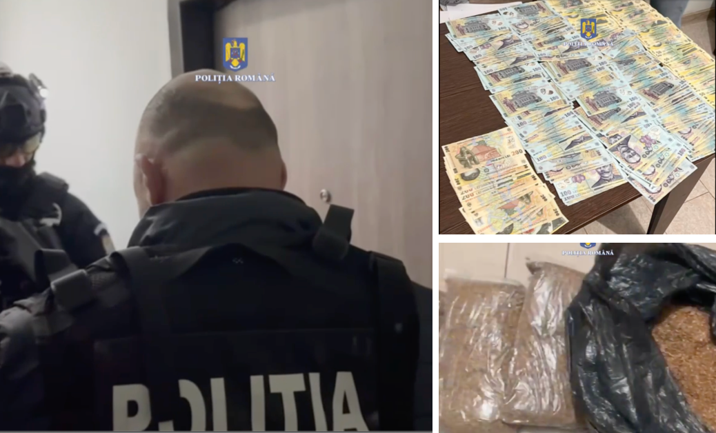PERCHEZIȚII de amploare în București, Ilfov și Călărași. 400 de kg de tutun, confiscate de la traficanți. 8 persoane, ridicate de mascați