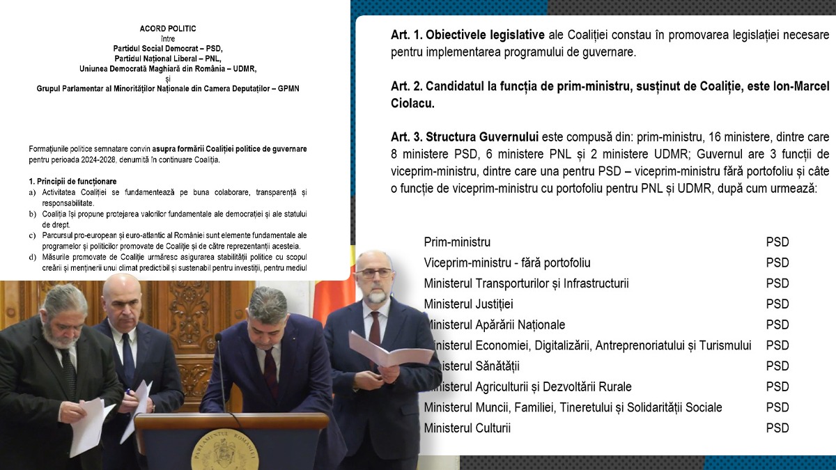 ACORDUL politic al coaliției. Ciolacu – premier, Crin Antonescu – prezidențiabil / Care sunt motivele de denunțare unilaterală