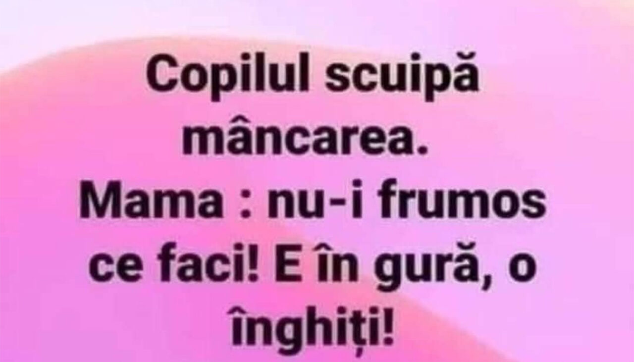 Bancul de sâmbătă | „Nu-i frumos ce faci”